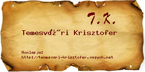 Temesvári Krisztofer névjegykártya