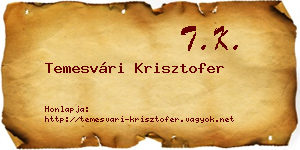 Temesvári Krisztofer névjegykártya