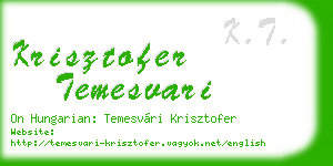 krisztofer temesvari business card