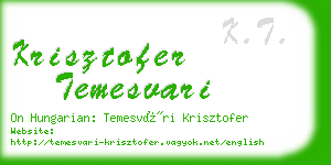 krisztofer temesvari business card